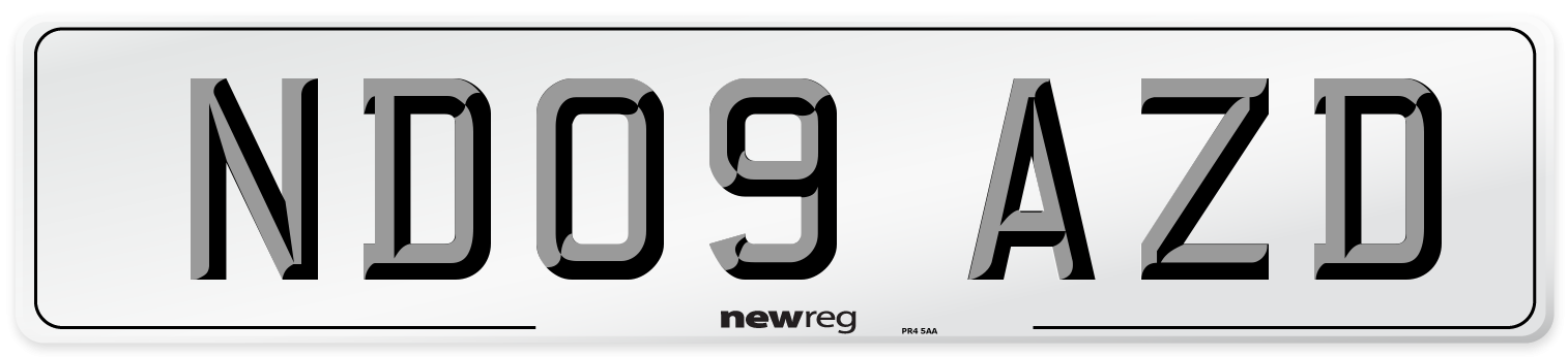 ND09 AZD Number Plate from New Reg